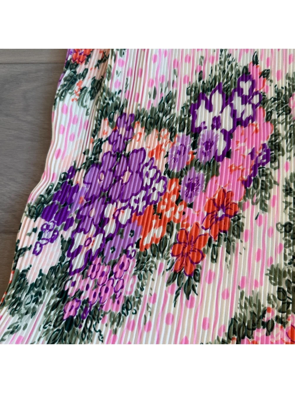 Vintage Union Made Floral Pleated Maxi Skirt Size XS